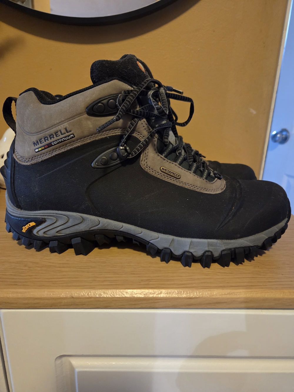 Merrell Black and Taupe Trail Waterproof Hiking Boots